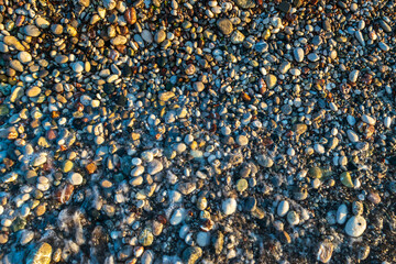 Sea Waves on Pebble Beach