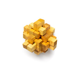 Wood Puzzle, Brain Teaser, Wooden Logic Game 3d Block