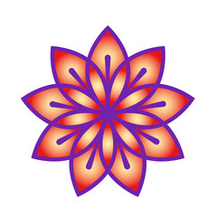 Botanical icon with vibrant colors and gradient. PNG with transparent background.