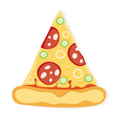 Pizza vector illustration. Pizza on a white background