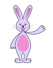 Fototapeta premium Cartoon bunny colorful illustration. PNG with transparent background.