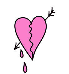 heart halloween groovy hand drawn style