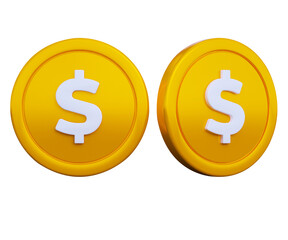 3d dollar coin icon