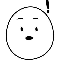 Fototapeta premium astonished face emoji outline vector smiley