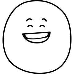 Obraz premium grinning face emoji outline vector smiley