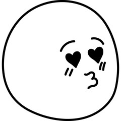 kissing face emoji outline vector smiley