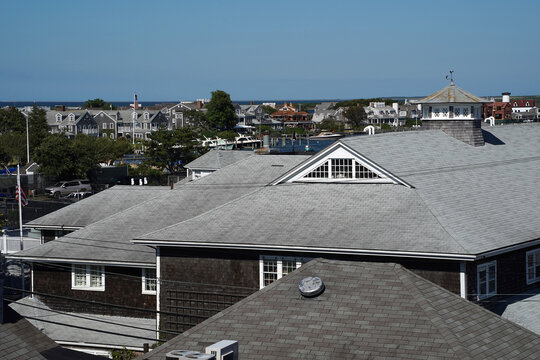 Nantucket Aerial Panorama View On Sunny Day