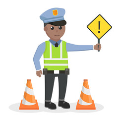 traffic police african be careful design character on white background