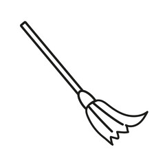 
Witch broom icon isolated on white background. For the Halloween holiday