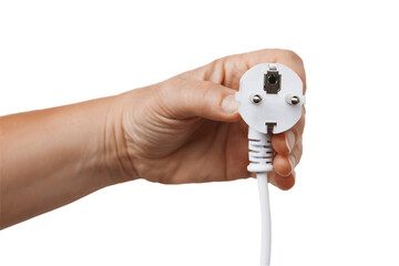 Gesture series, hand puts the plug into the socket,