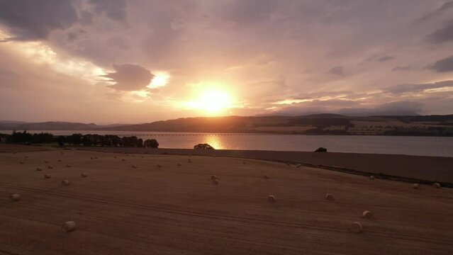 Aerial view of the beautiful Cromarty nature, Scotland