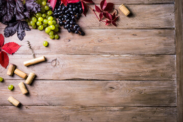 Wine background with grapes