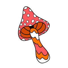 mushroom cartoon hand drawn style