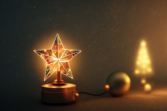 Christmas Lamp, christmas star, decoration cristmas card with free space for your text