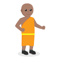 monk african pose design character on white background