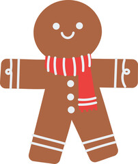 christmas gingerbread man holiday winter vector illustration