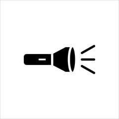 Simple icon of a flashlight isolated on white background