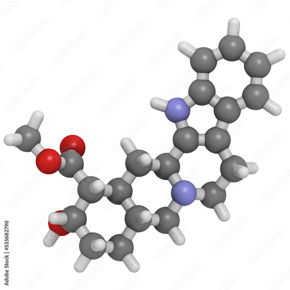 Sticker yohimbine aphrodisiac molecule, chemical structure