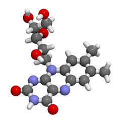 Vitamin B2 (riboflavin) molecule
