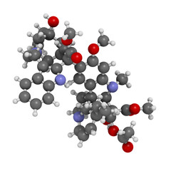 Vinblastine cancer chemotherapy drug, chemical structure.