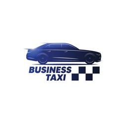 Taxi logo. Luxary car silhouette. Business class taxi