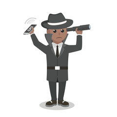 Spy african Observation design character on white background