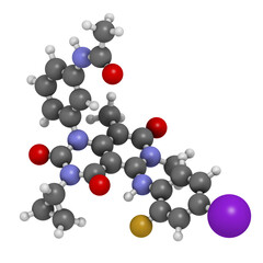 Trametinib melanoma cancer drug, chemical structure.