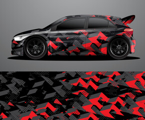 Rally car decal graphic wrap vector, abstract background
