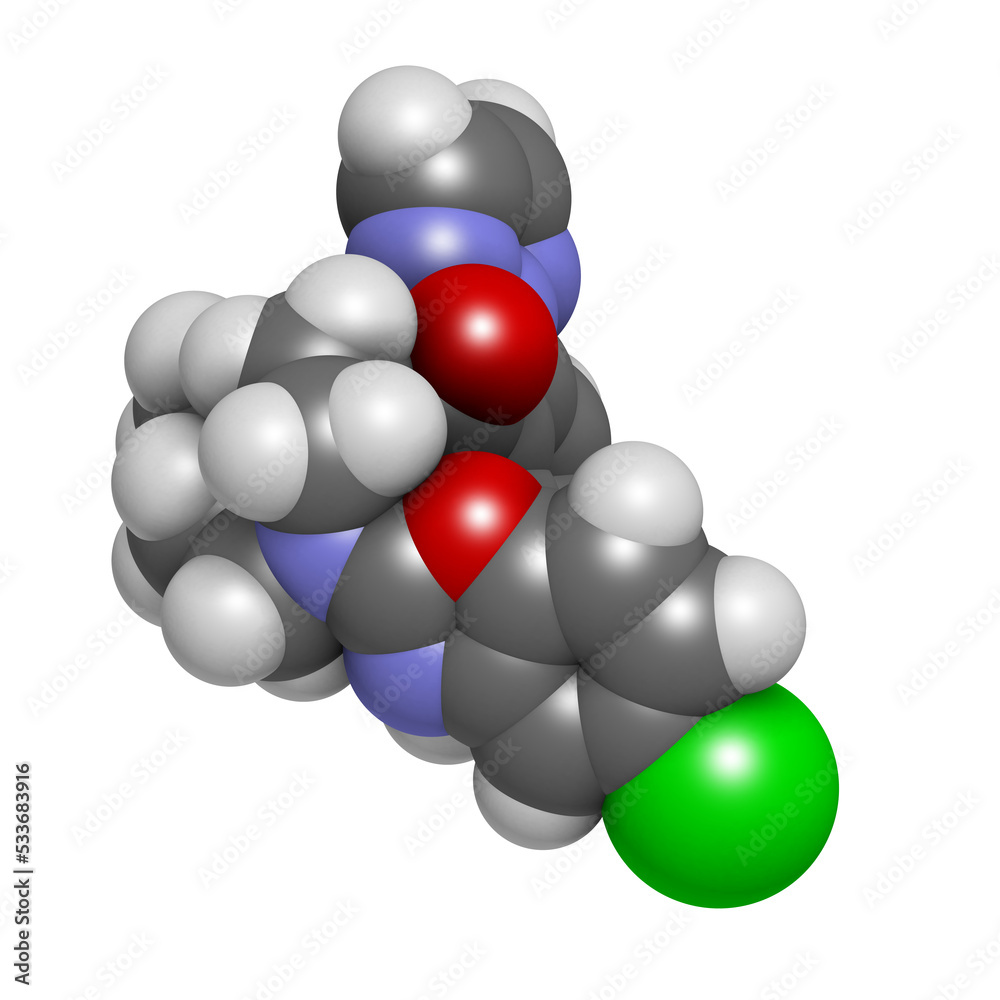 Wall mural Suvorexant insomnia drug (sleeping pill), chemical structure.