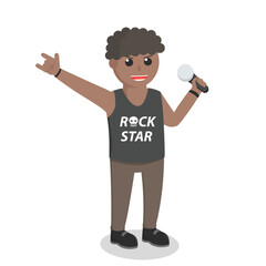 Vocalis african Playing At Concert design character on white background