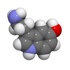 Serotonin (5-hydroxytryptamine) neurotransmitter molecule, chemical structure