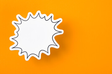 The Speech bubble with copy space communication talking speaking concepts on yellow background.