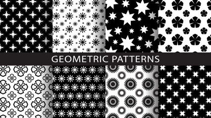 Set of geometric seamless patterns.