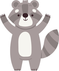 raccoon cute animal zoo isolated clipart
