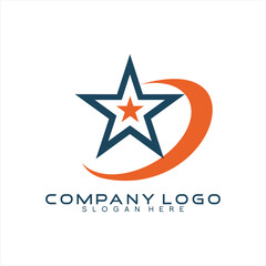 Vector logo design star with circle.