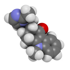 Ondansetron nausea and vomiting treatment drug, chemical structure.