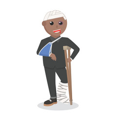 man african Badly Injury design character on white background