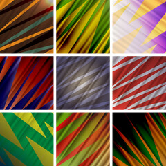 Obraz premium Set of triangular style abstract background. Illustration