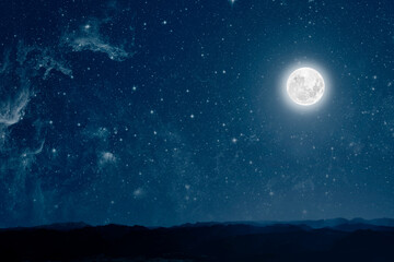 The moon shines on the Christmas Eve of Jesus Christ.