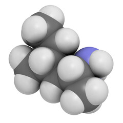 Methylhexanamine (1,3-dimethylamylamine, DMAA) stimulant drug, chemical structure.