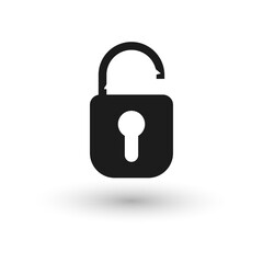 black lock icon.
security idea concept.