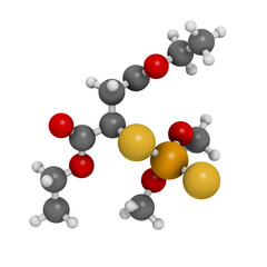 Malathion insecticide, chemical structure.