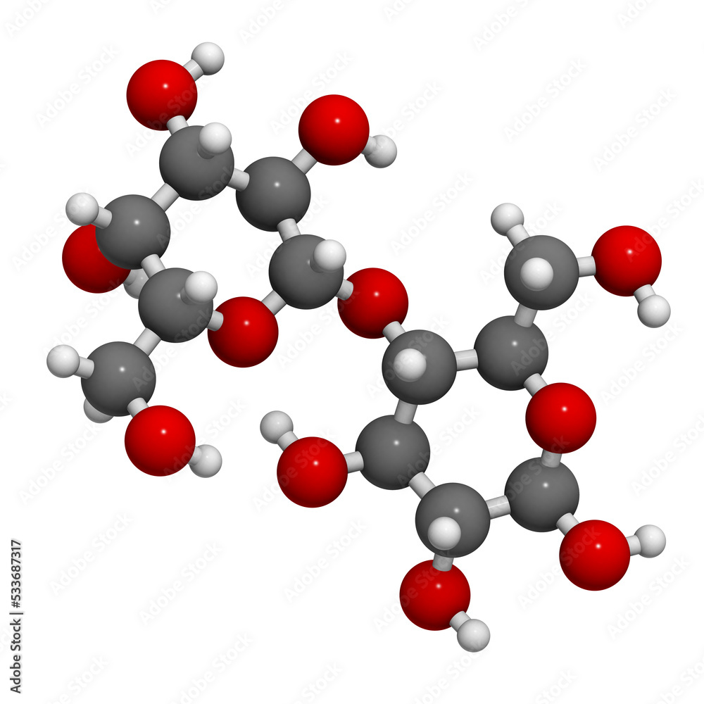 Poster lactose milk sugar molecule