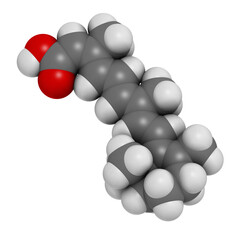 Isotretinoin acne treatment drug, chemical structure.