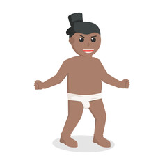 sumo african taunt design character on white background