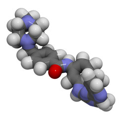 Imatinib cancer drug molecule. Tyrosine-kinase inhibitor.