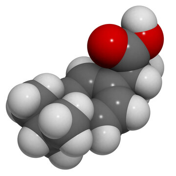 Ibuprofen pain and inflammation drug (NSAID) molecule.
