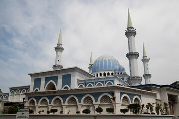PAHANG, MALAYSIA, AUGUSTUS 10, 2022: Sultan Ahmad Shah 1 Mosque in Kuantan, Pahang, Malaysia. It was completed in 1994 and it was the largest mosque in Pahang State. 