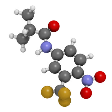 Flutamide prostate cancer drug (anti-androgen), chemical structure.