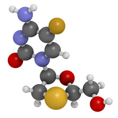 Emtricitabine HIV treatment drug, chemical structure.
